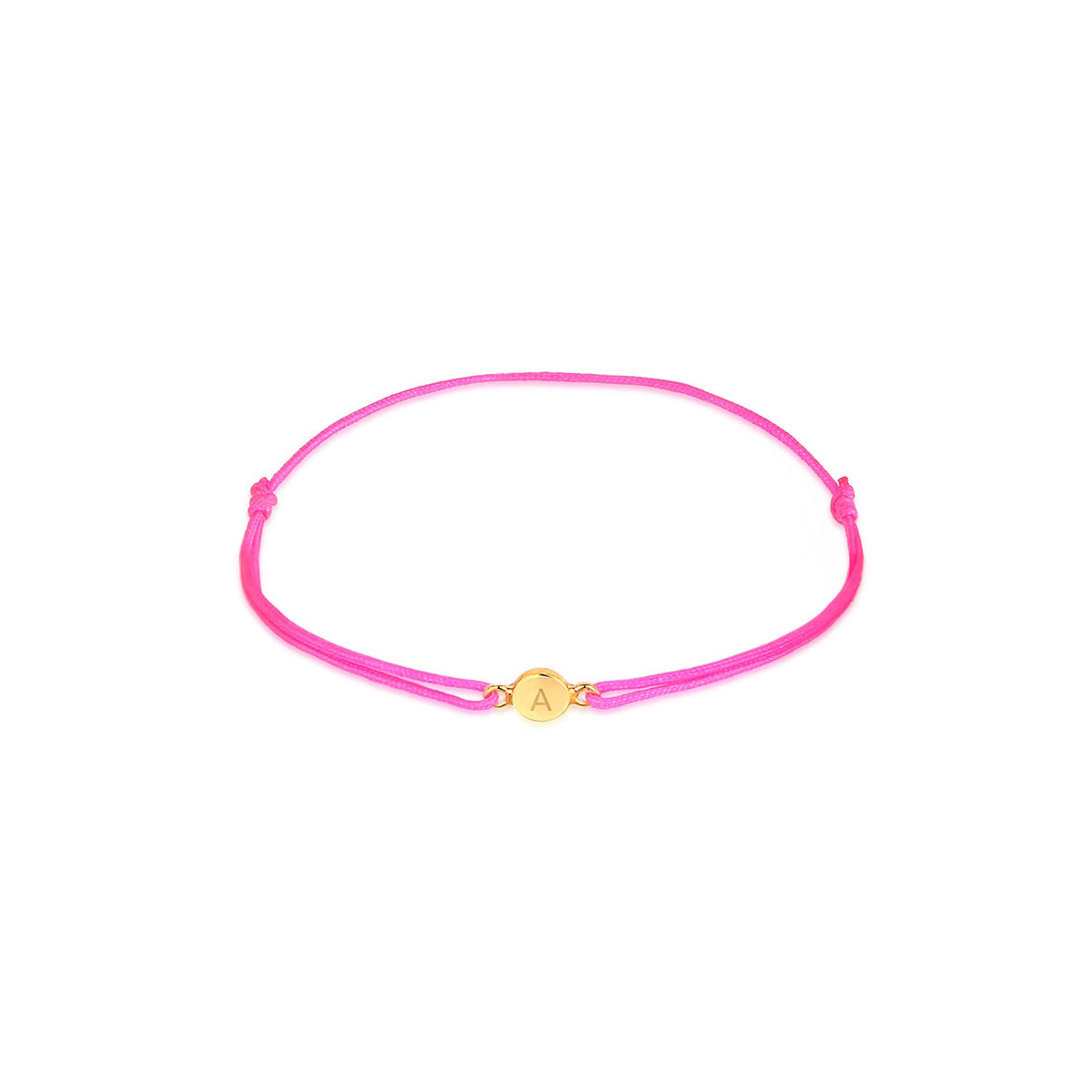 Pink - Elli | Armband Pink | Gravur Plättchen | 925 Sterling Silber vergoldet