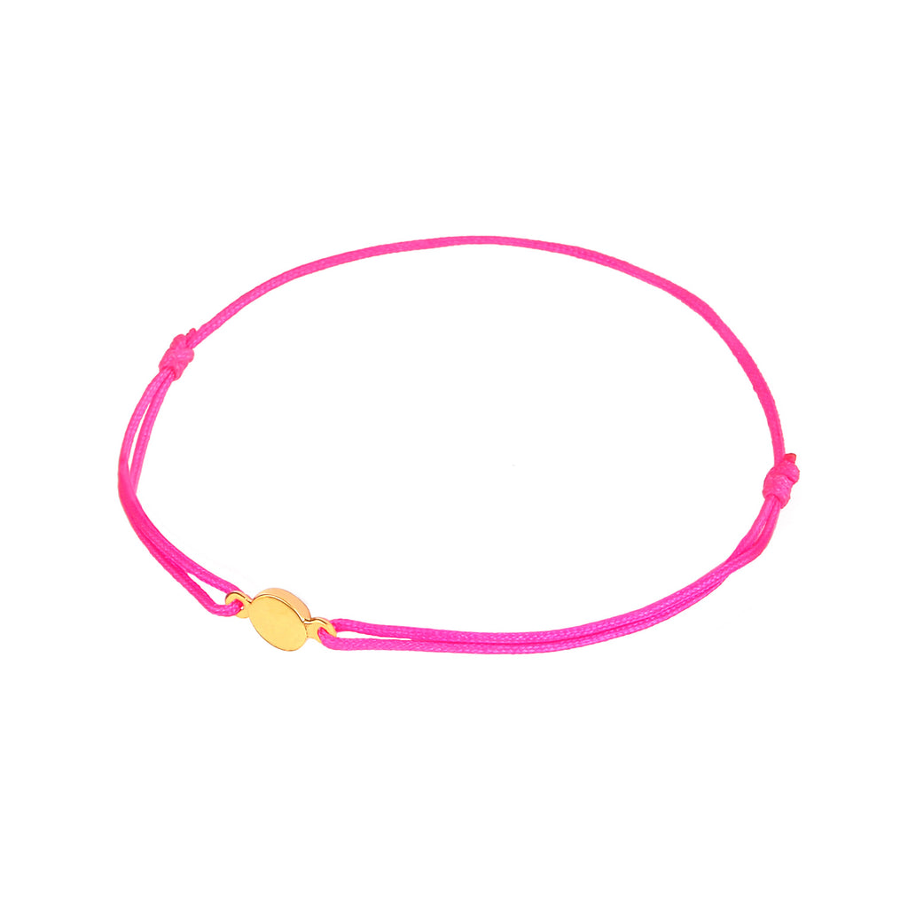 Pink - Elli | Armband Pink | Gravur Plättchen | 925 Sterling Silber vergoldet
