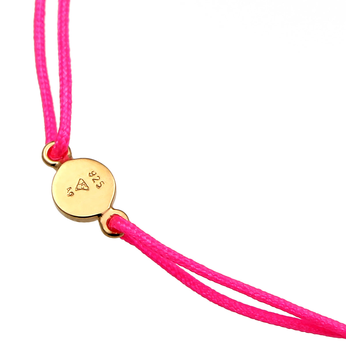 Pink - Elli | Armband Pink | Gravur Plättchen | 925 Sterling Silber vergoldet