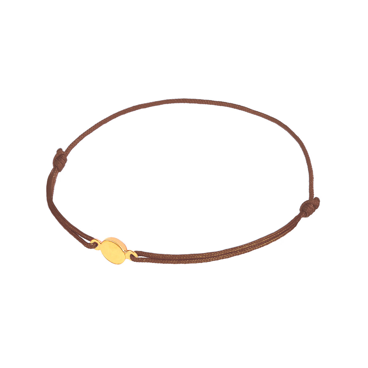 Braun - Elli | Armband Braun | Gravur Plättchen | 925 Sterling Silber vergoldet