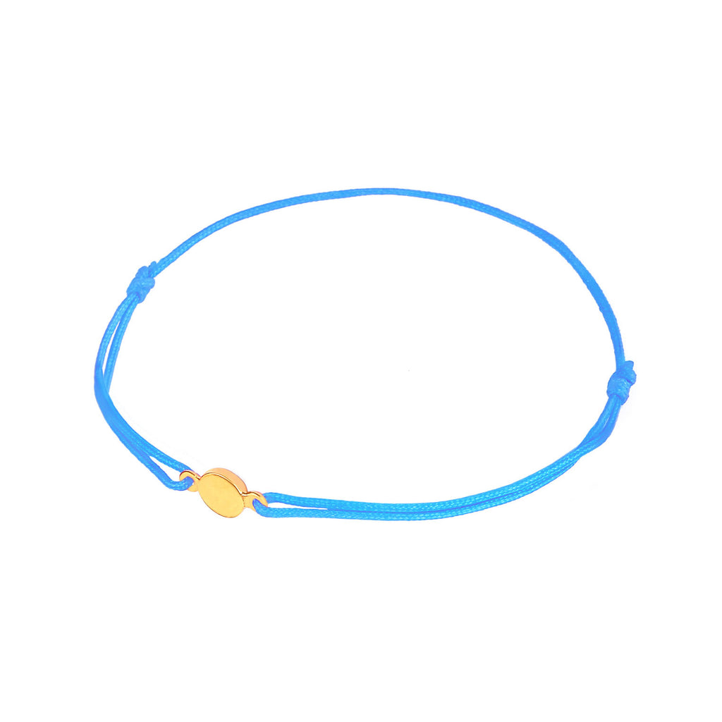 Blau - Elli | Armband Blau | Gravur Plättchen | 925 Sterling Silber vergoldet