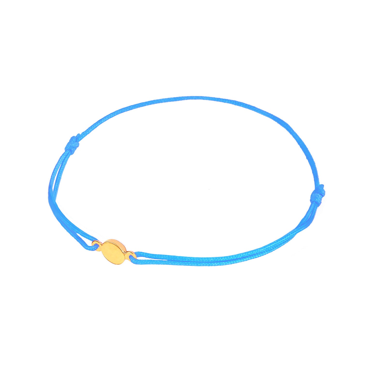 Blau - Elli | Armband Blau | Gravur Plättchen | 925 Sterling Silber vergoldet