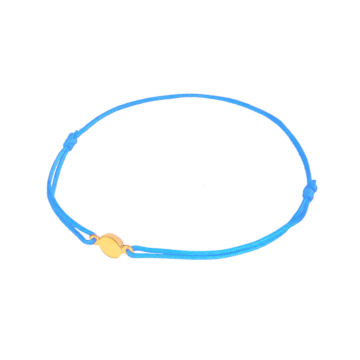Blau - Elli | Armband Blau | Gravur Plättchen | 925 Sterling Silber vergoldet