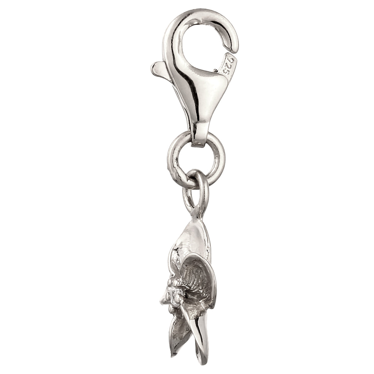 Silber - Elli | Charm Frangipani Blume | Zirkonia (Weiß) | 925 Sterling Silber