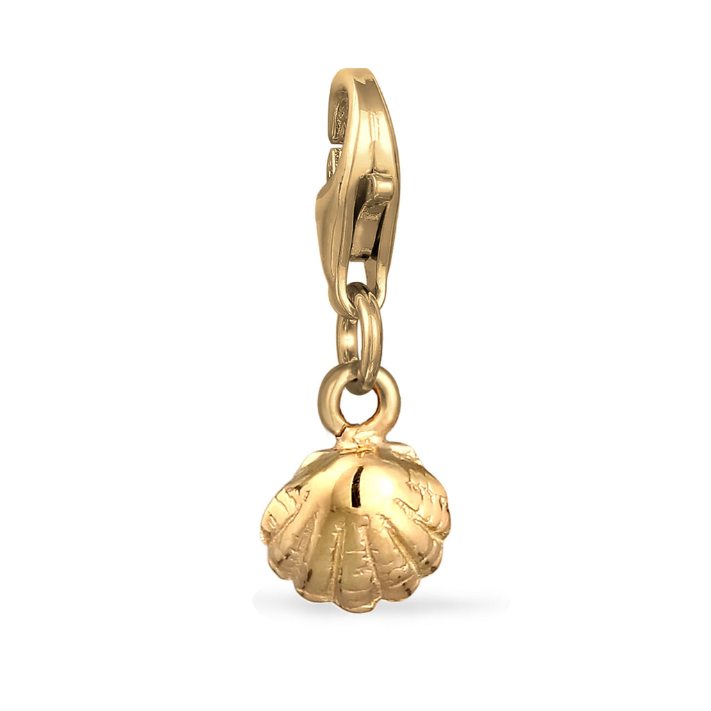 Gold - Elli | Charm Muschel | 925 Sterling Silber vergoldet