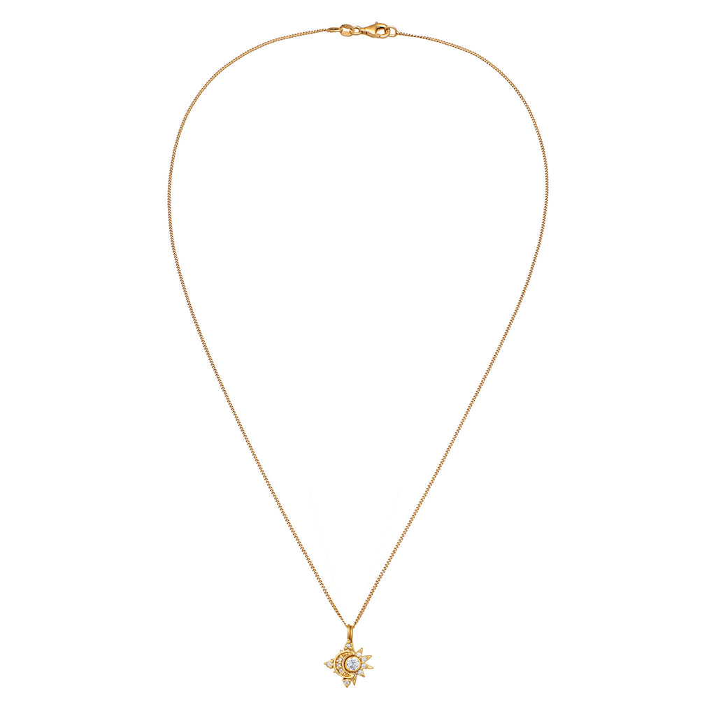 Gold - Elli | Halskette Astro | Zirkonia (Weiß) | 925 Sterling Silber vergoldet