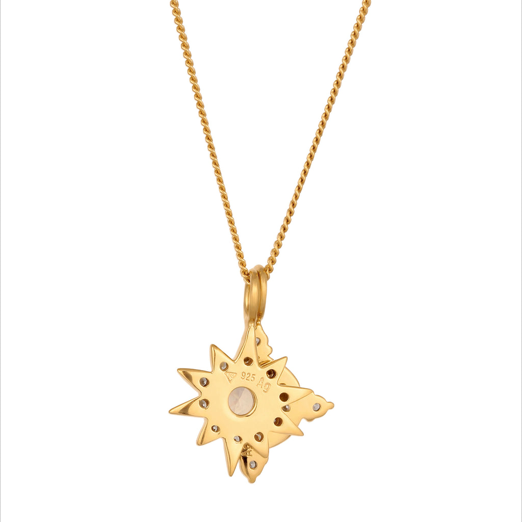 Gold - Elli | Halskette Astro | Zirkonia (Weiß) | 925 Sterling Silber vergoldet
