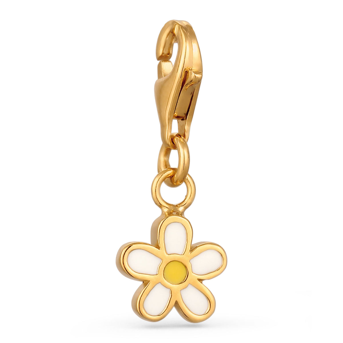 Gold - Elli | Charm Blume | Emaille | 925 Sterling Silber vergoldet