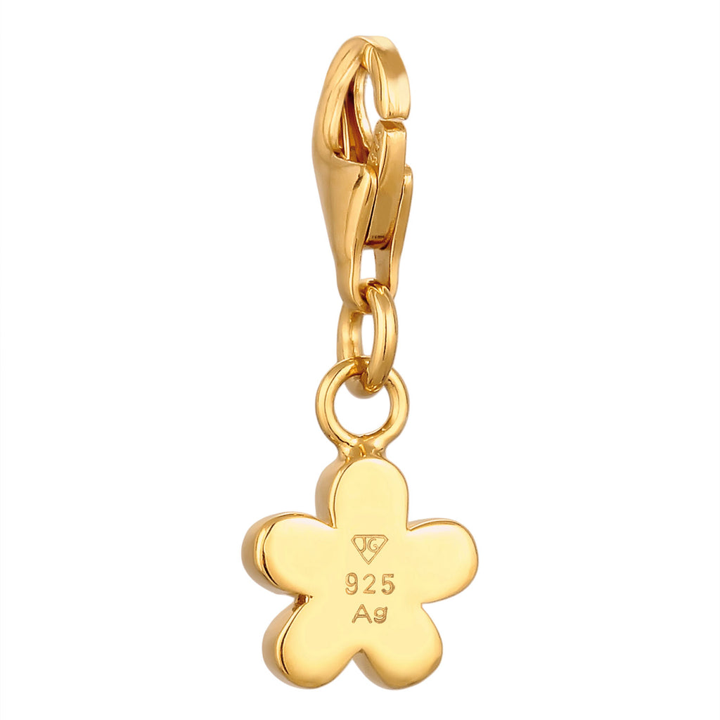 Gold - Elli | Charm Blume | Emaille | 925 Sterling Silber vergoldet