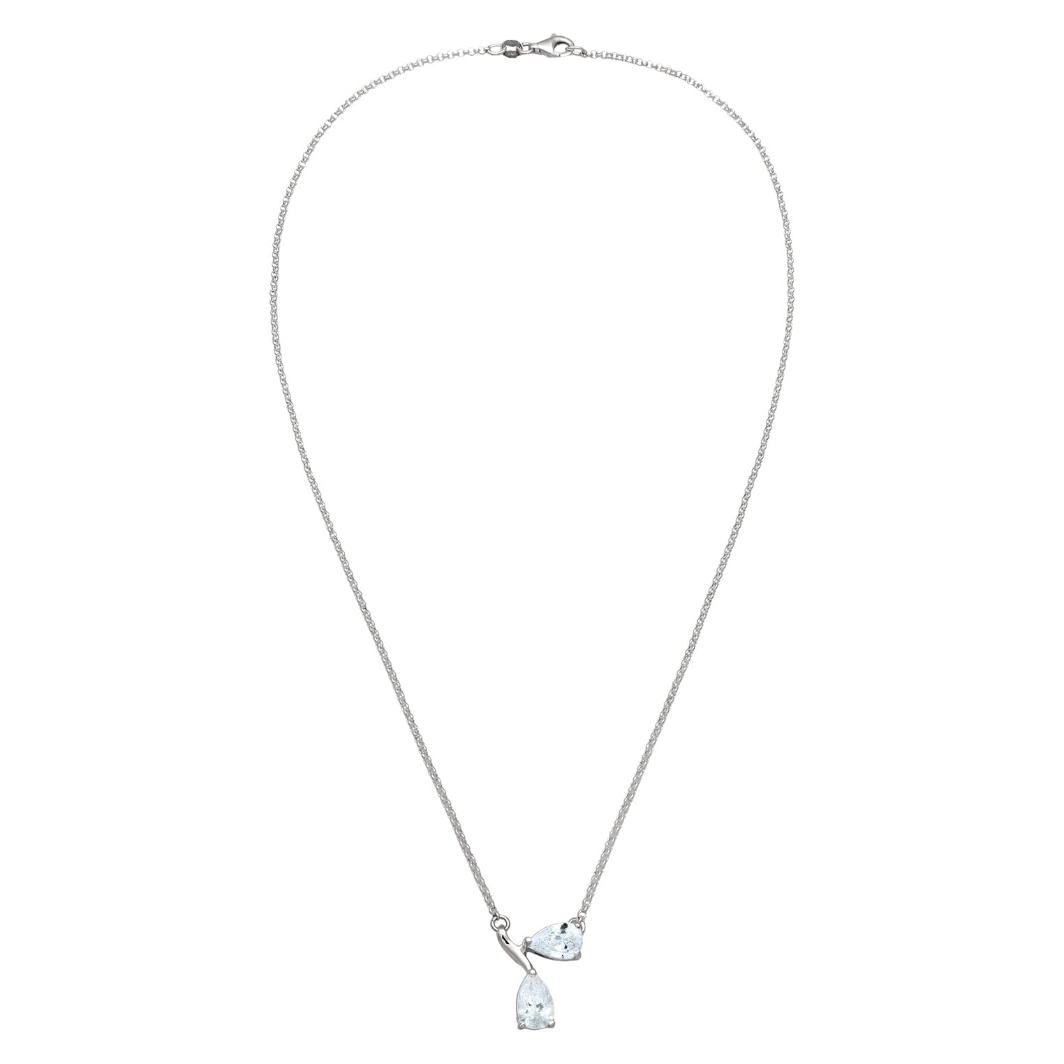 Silber - Elli | Halskette Tropfen | Zirkonia (Weiß) | 925 Sterling Silber