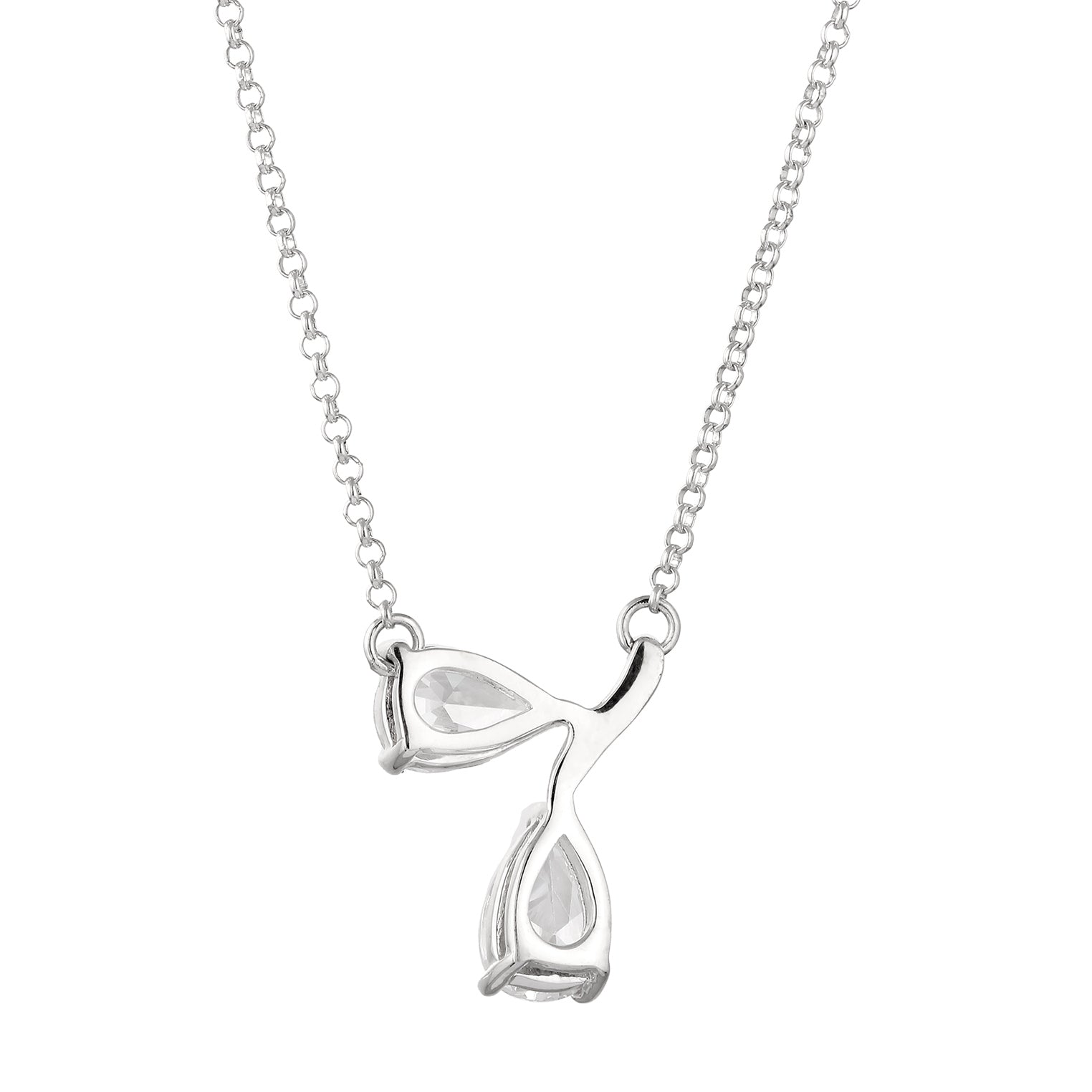Silber - Elli | Halskette Tropfen | Zirkonia (Weiß) | 925 Sterling Silber