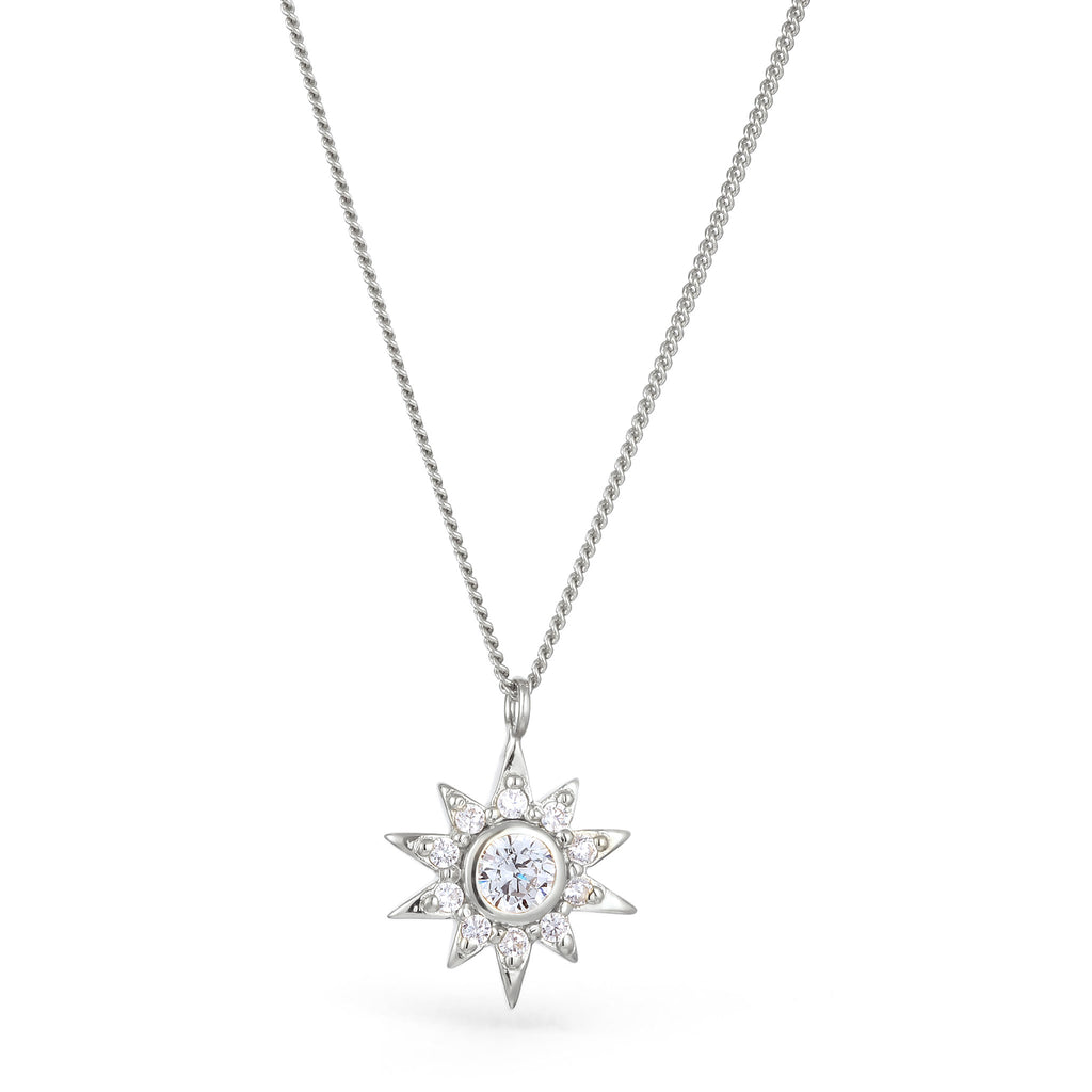 Silber - Elli | Halskette Stern | Zirkonia (Weiß) | 925 Sterling Silber