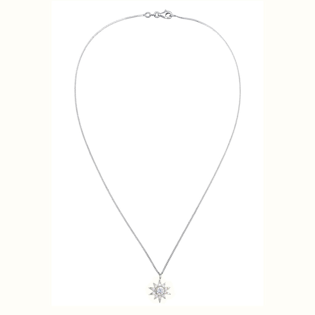 Silber - Elli | Halskette Stern | Zirkonia (Weiß) | 925 Sterling Silber