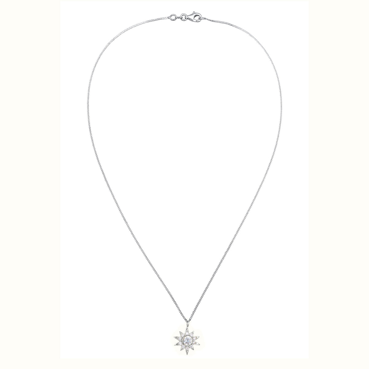 Silber - Elli | Halskette Stern | Zirkonia (Weiß) | 925 Sterling Silber