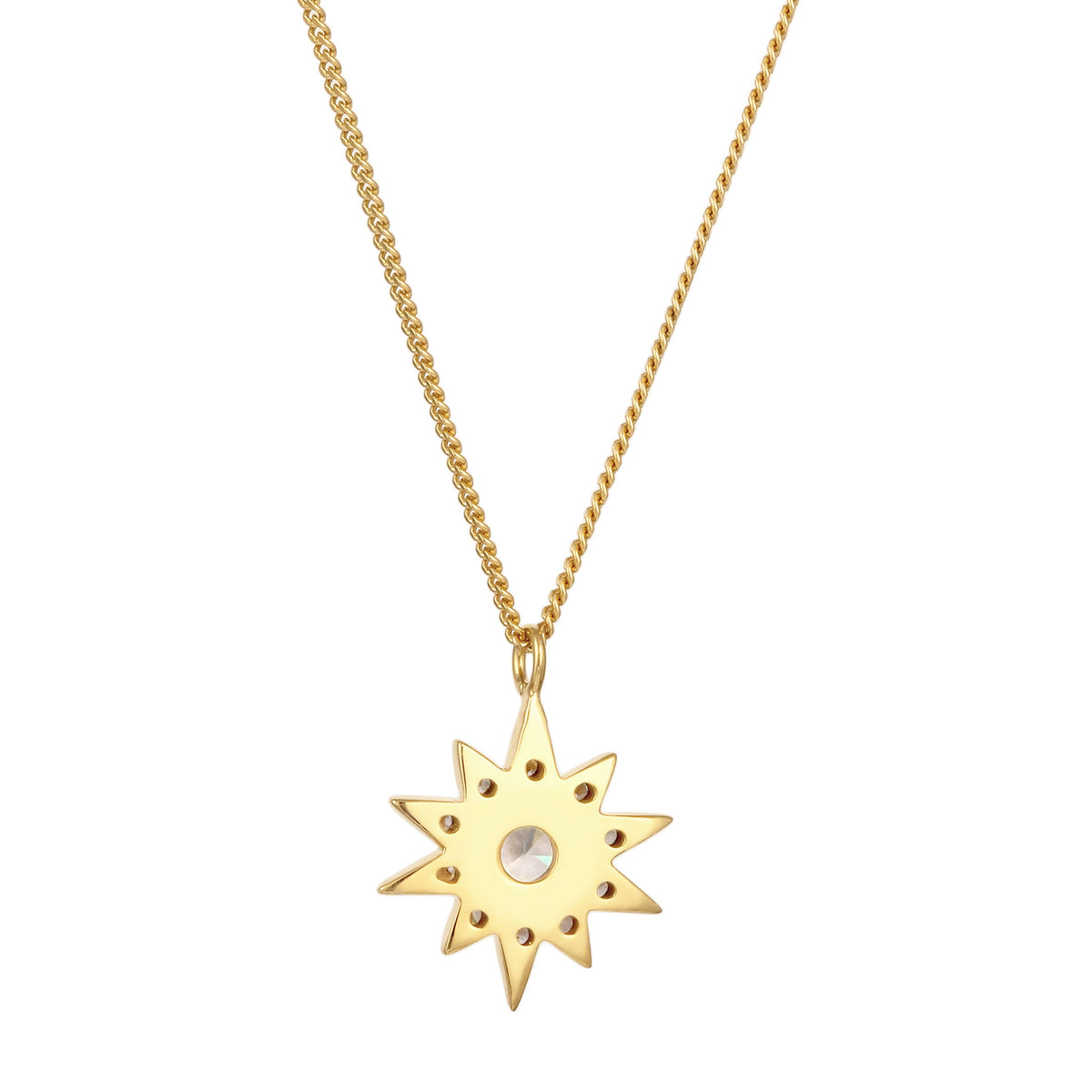 Gold - Elli | Halskette Stern | Zirkonia (Weiß) | 925 Sterling Silber vergoldet
