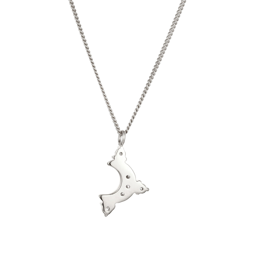 Silber - Elli | Halskette Mond | Zirkonia (Weiß) | 925 Sterling Silber