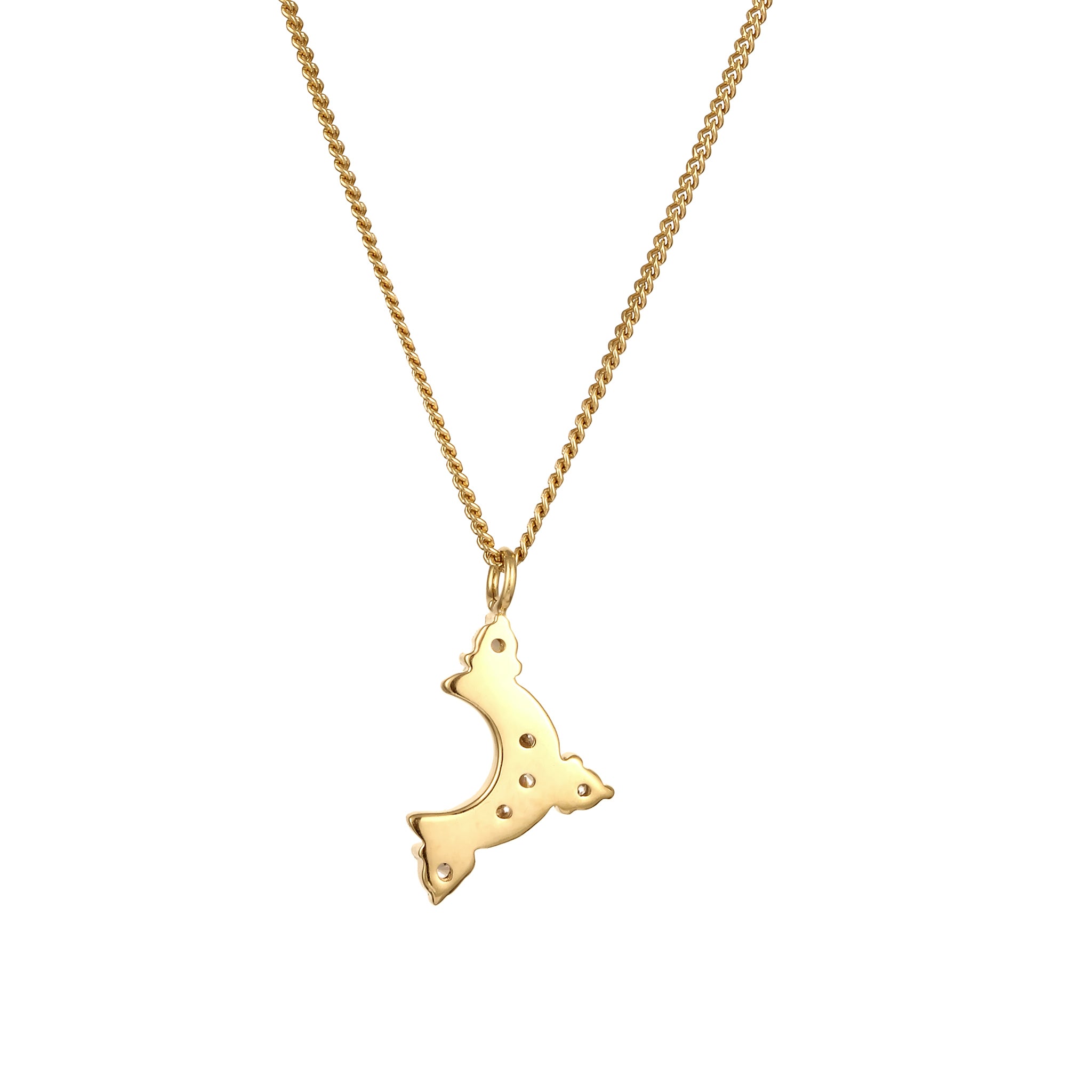 Gold - Elli | Halskette Mond | Zirkonia (Weiß) | 925 Sterling Silber vergoldet
