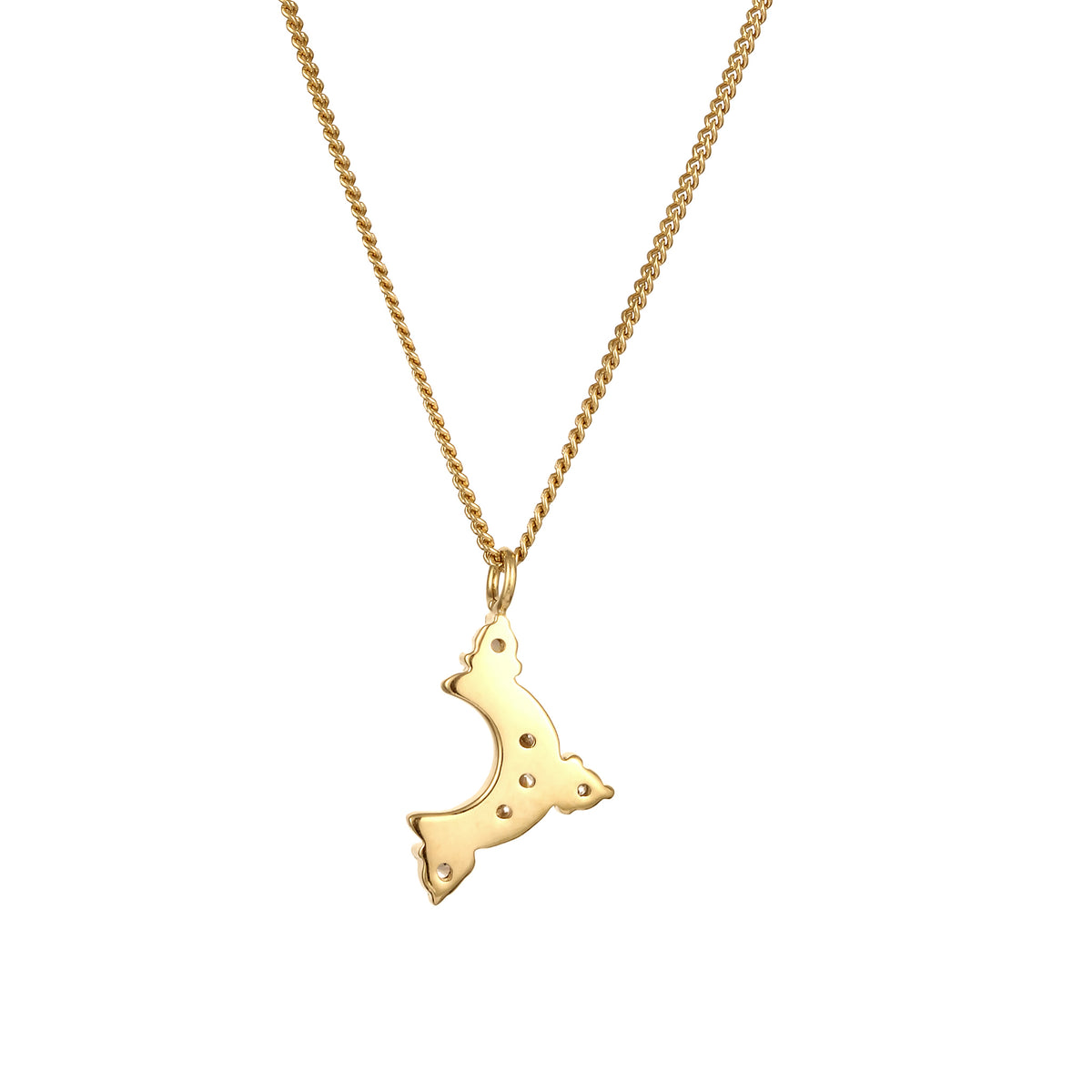 Gold - Elli | Halskette Mond | Zirkonia (Weiß) | 925 Sterling Silber vergoldet