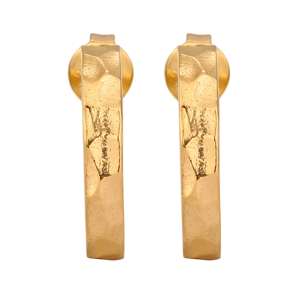 Gold - Elli | Creolen Strukturiert | 925 Sterling Silber vergoldet