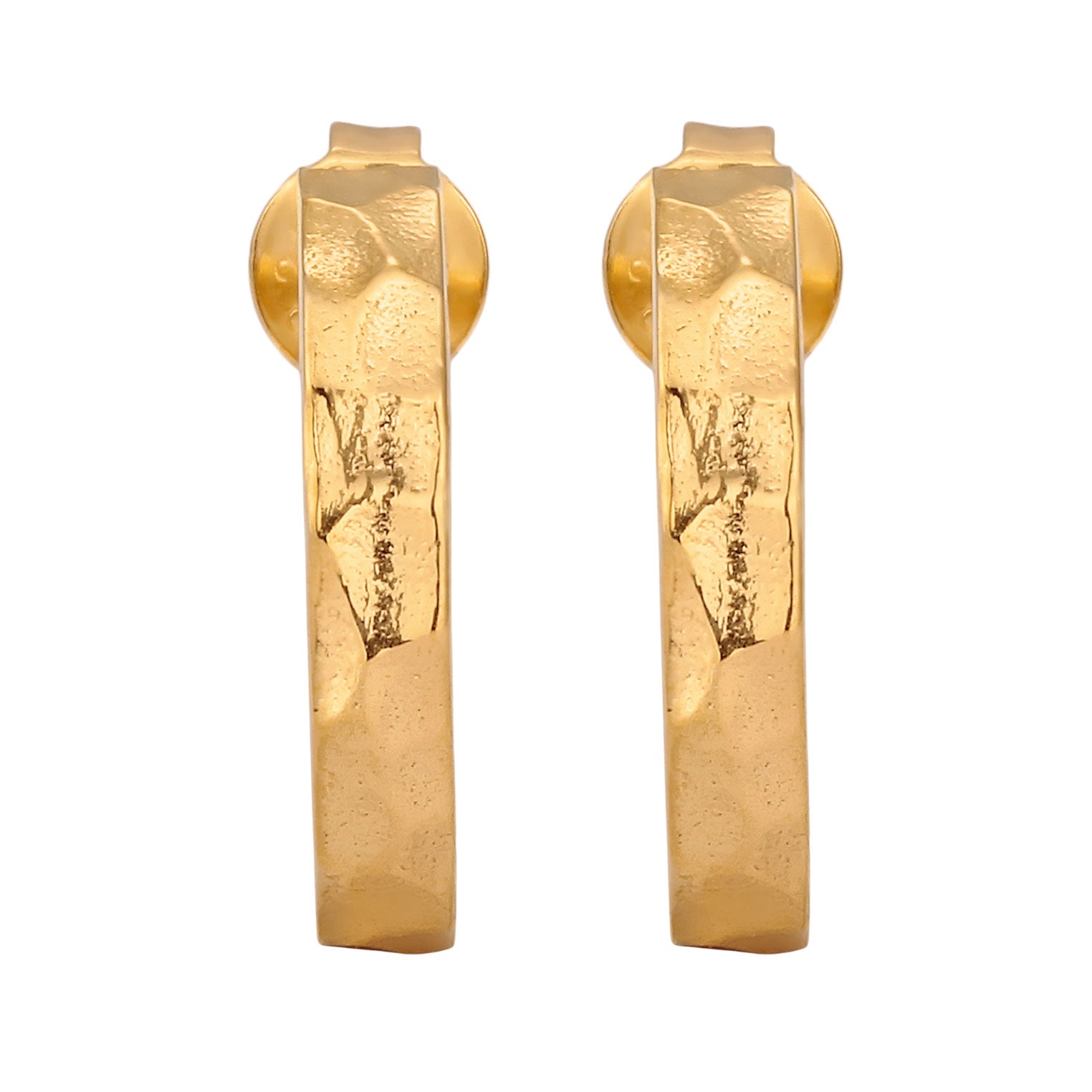 Gold - Elli | Creolen Strukturiert | 925 Sterling Silber vergoldet