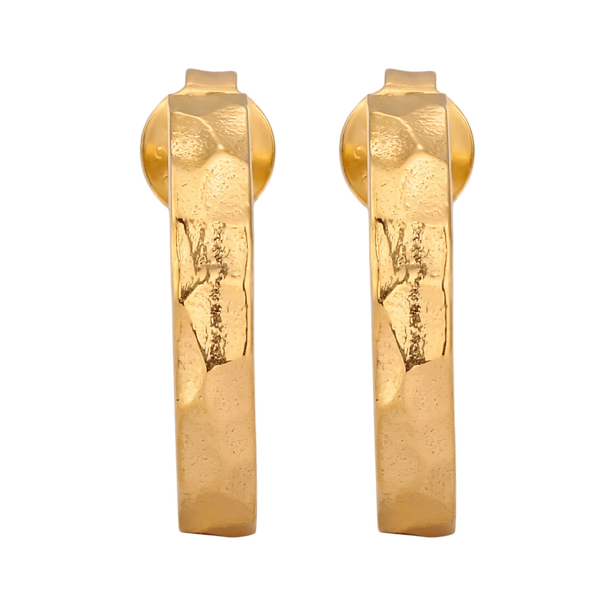 Gold - Elli | Creolen Strukturiert | 925 Sterling Silber vergoldet