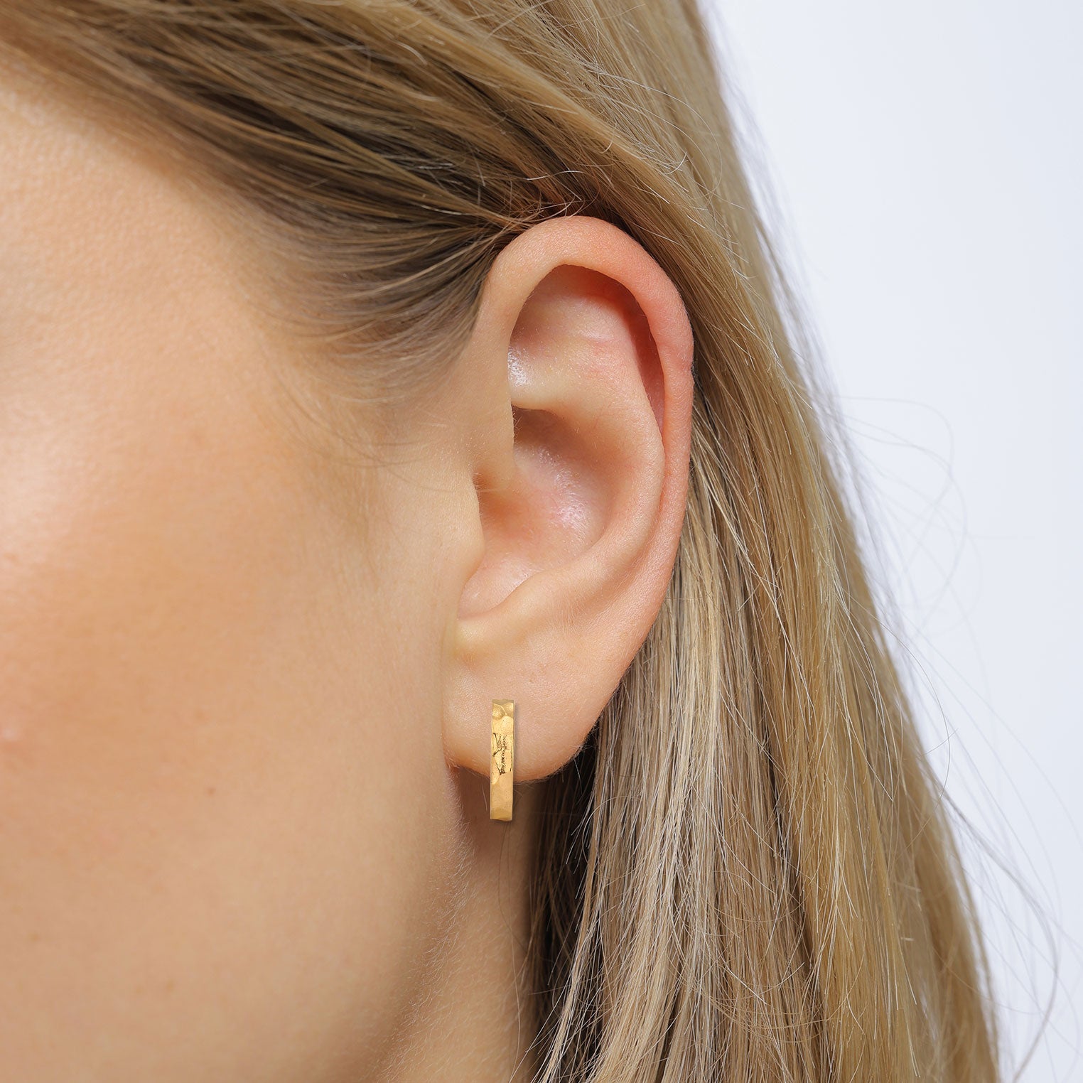 Gold - Elli | Creolen Strukturiert | 925 Sterling Silber vergoldet