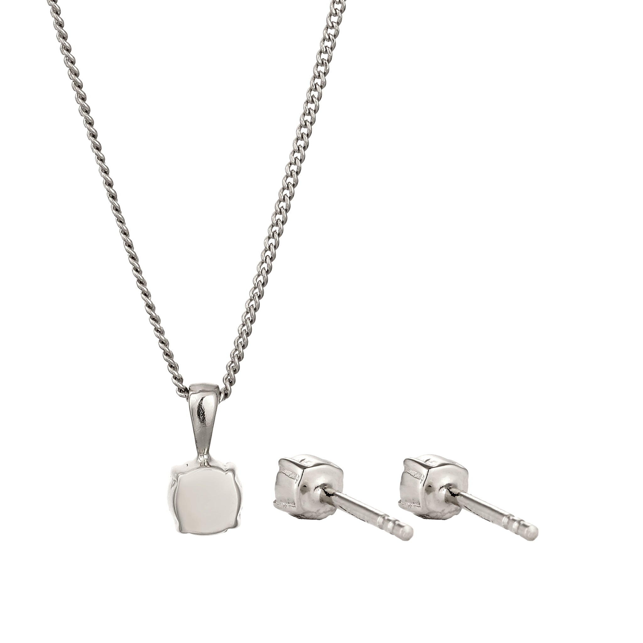 Silber - Elli | Schmuckset Solitär | Kristall (Rose) | 925 Sterling Silber