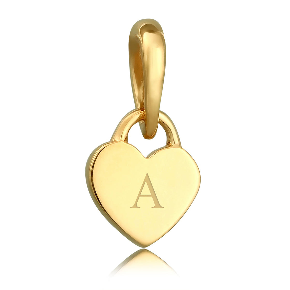 Gold engravable - Elli | Gravur Anhänger | Herz | 925 Sterling Silber vergoldet