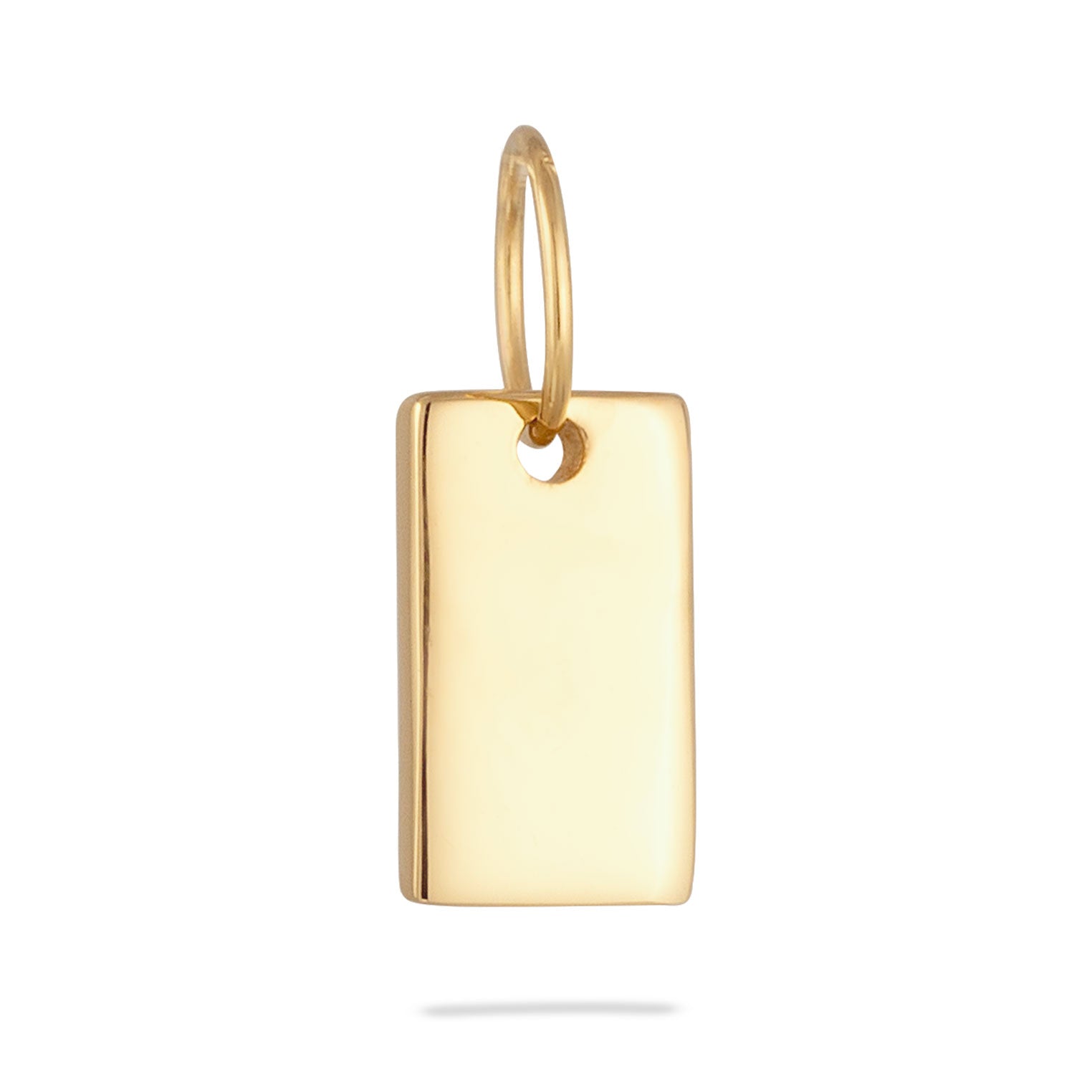 Gold - Elli PREMIUM | Gravur Anhänger | Plättchen Rechteck | 585 Gelbgold
