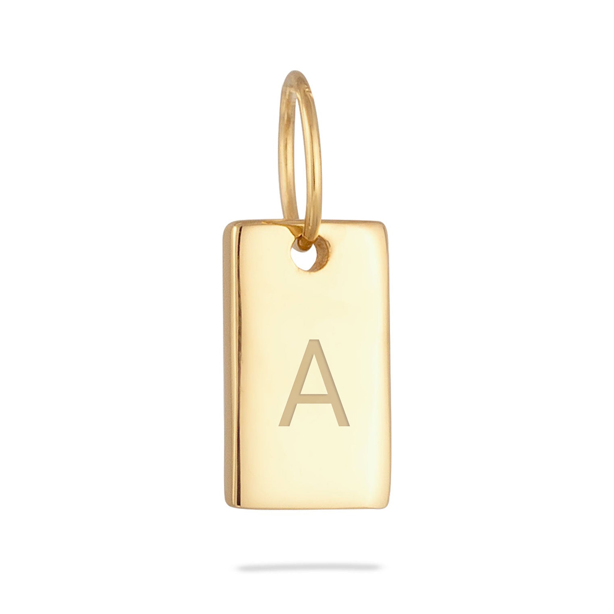 Gold - Elli PREMIUM | Gravur Anhänger | Plättchen Rechteck | 585 Gelbgold