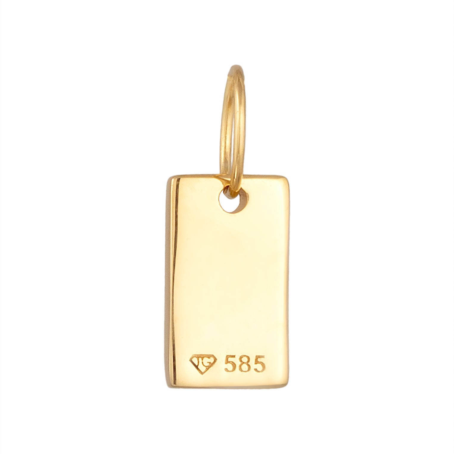 Gold - Elli PREMIUM | Gravur Anhänger | Plättchen Rechteck | 585 Gelbgold