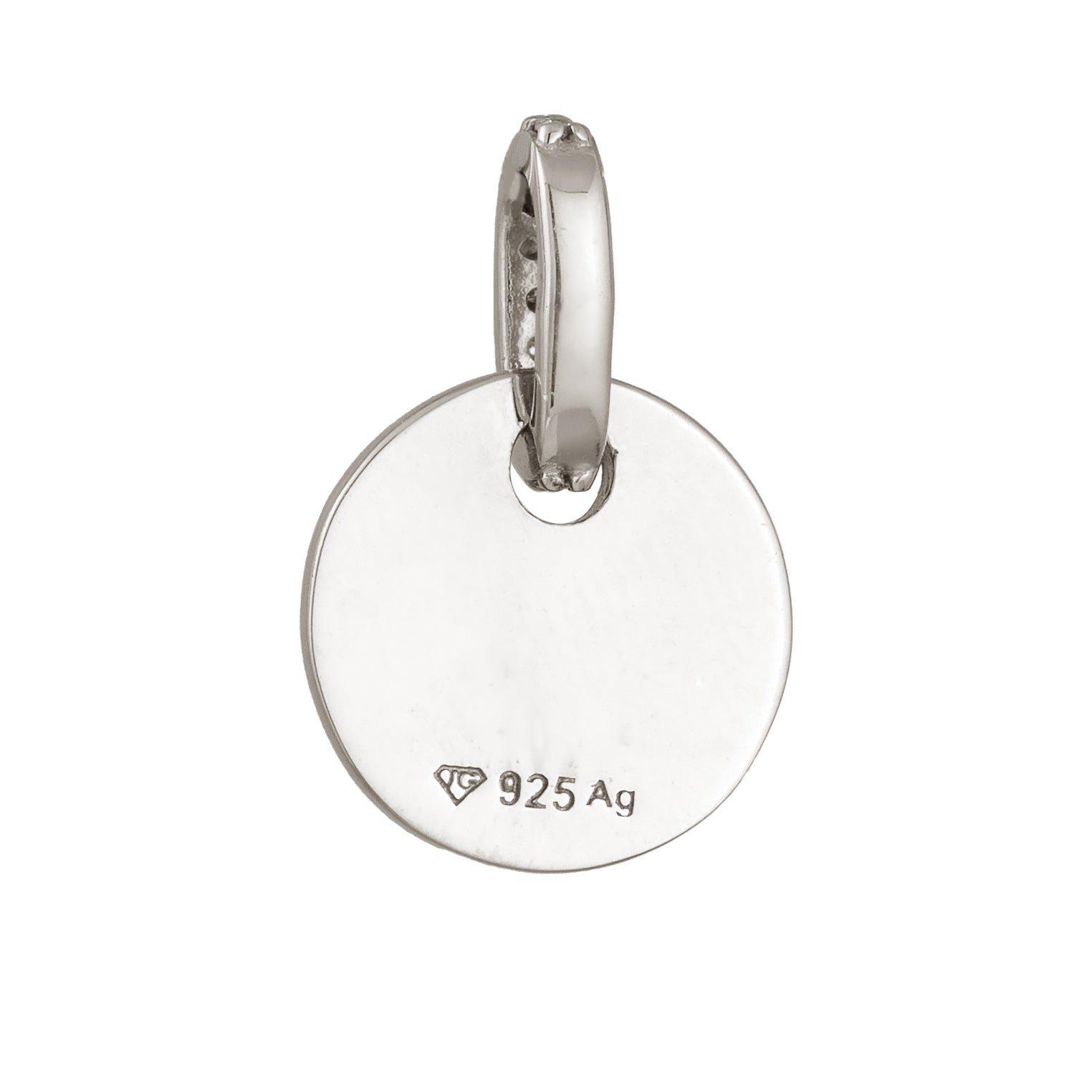 Silber - Elli | Gravur Anhänger Plättchen | Zirkonia (Weiß) | 925 Sterling Silber