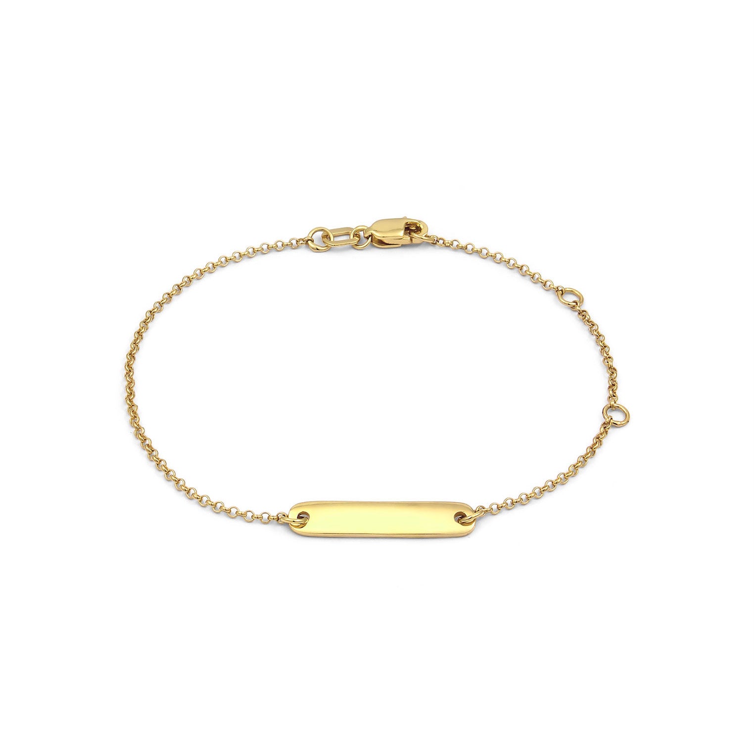 Gold - Elli PREMIUM | Gravur Armband | Plättchen | 375 Gelbgold