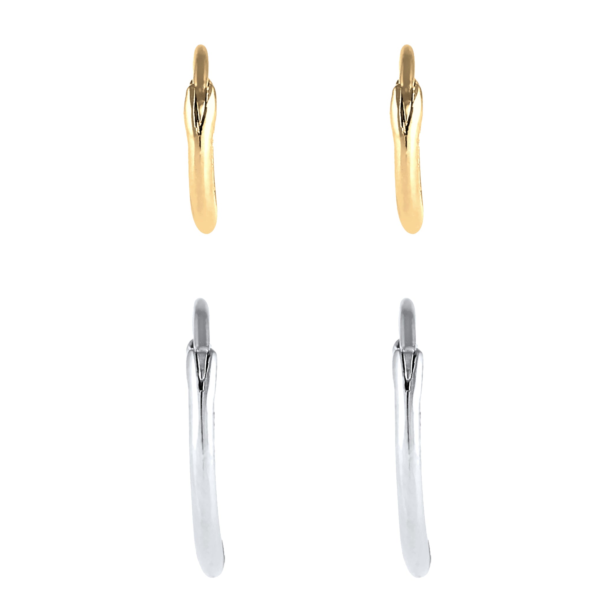 Zweifarbig - Elli | Creolen Set Bicolor | 925 Sterling Silber vergoldet
