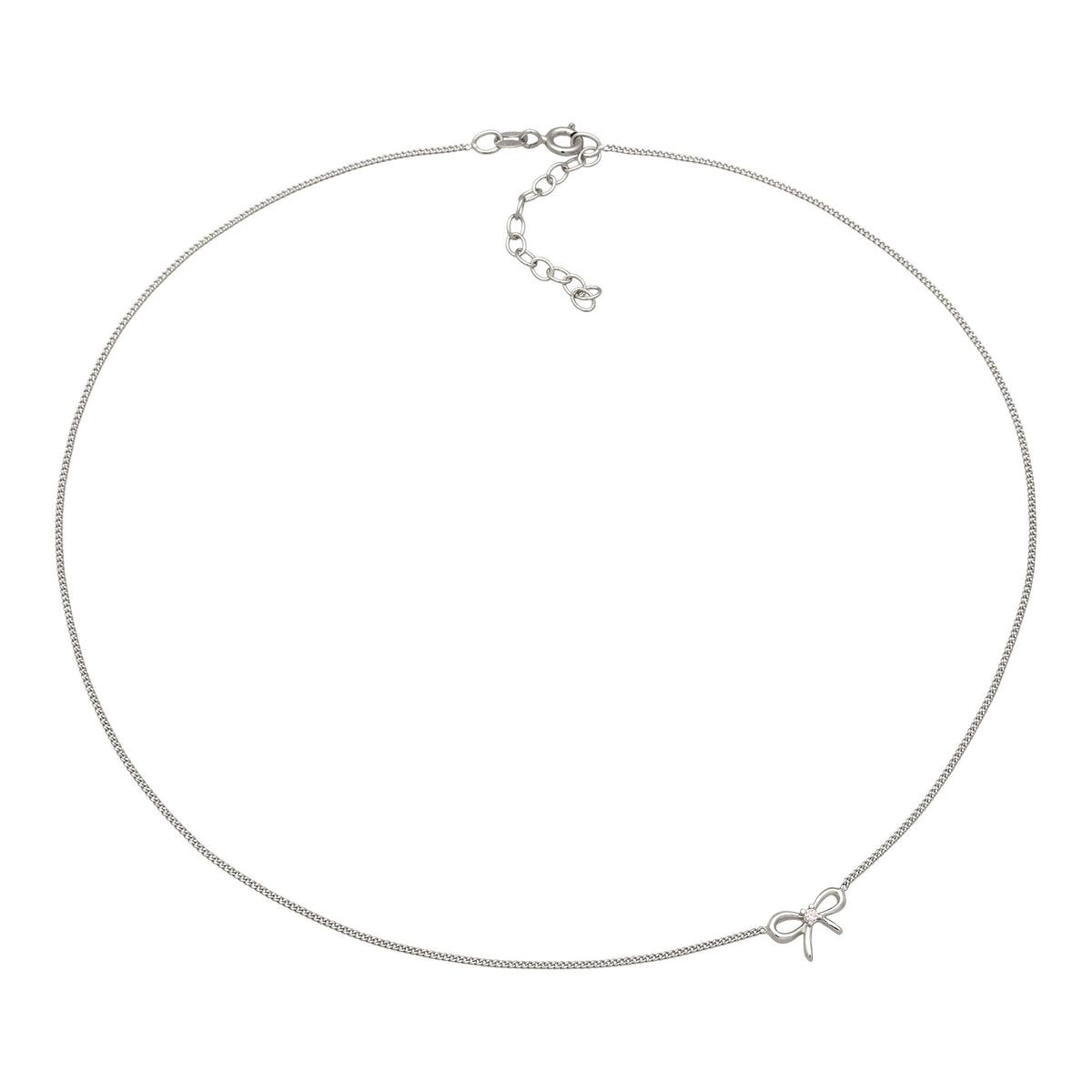 Silber - Elli | Choker Schleife | Zirkonia (Weiß) | 925 Sterling Silber