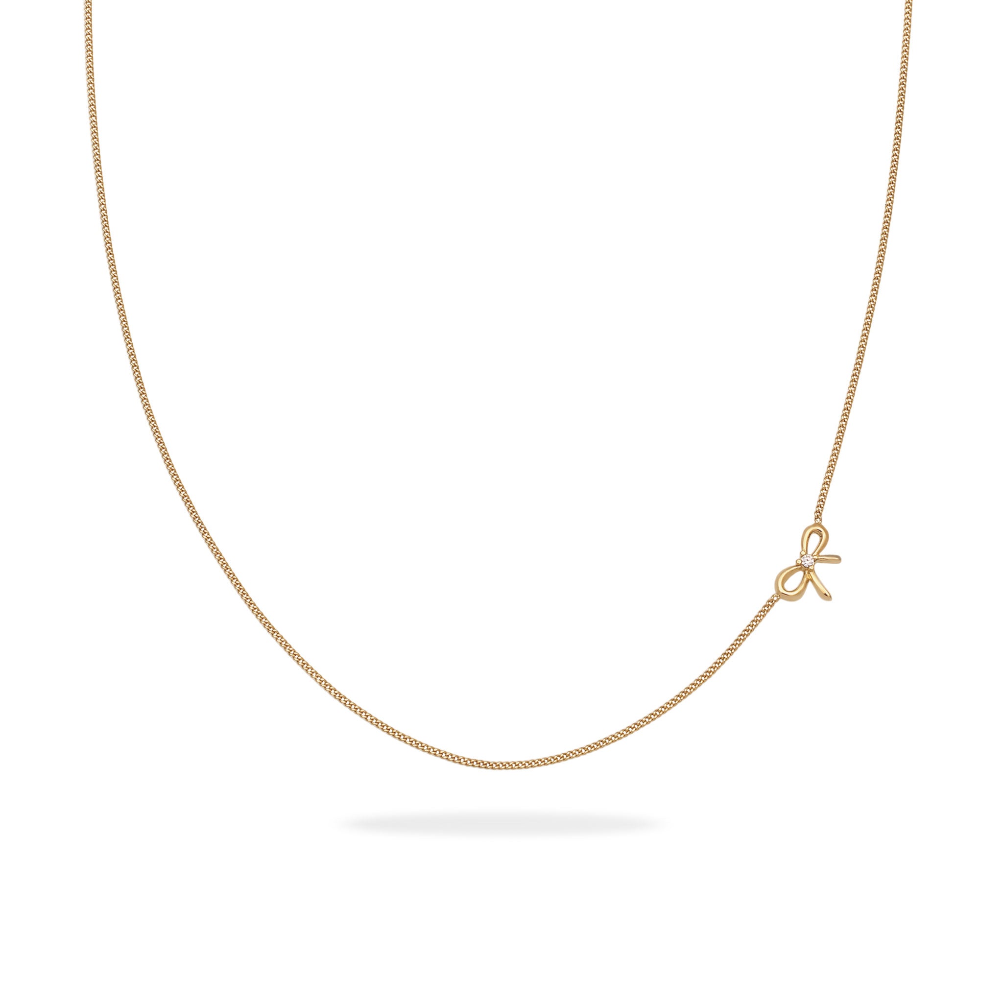 Gold - Elli | Choker Schleife | Zirkonia (Weiß) | 925 Sterling Silber vergoldet