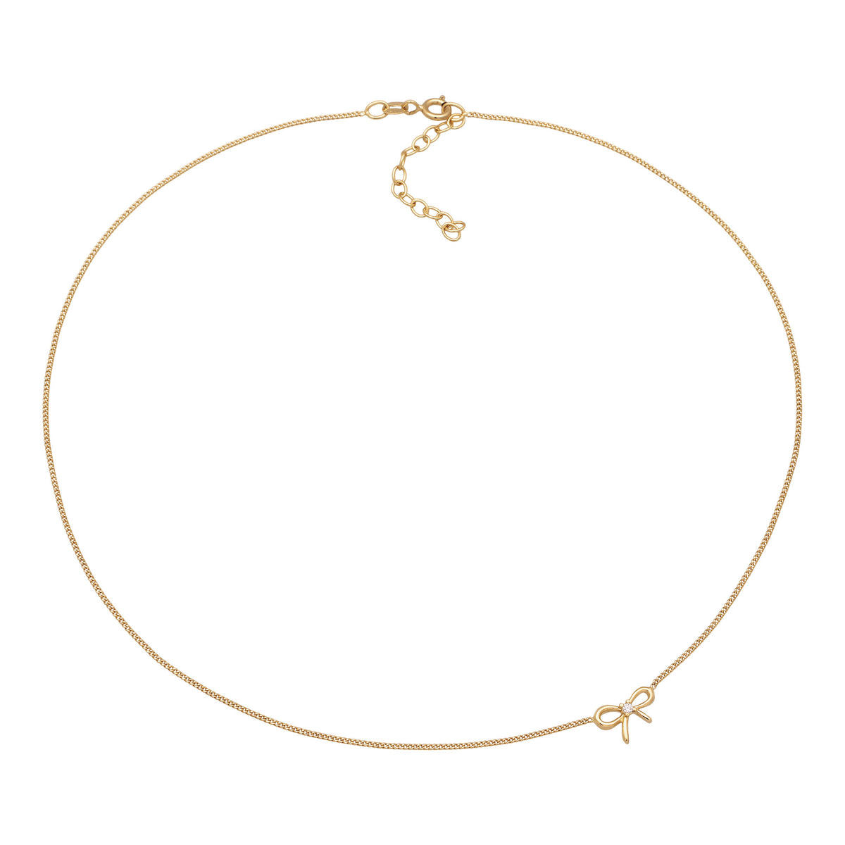 Gold - Elli | Choker Schleife | Zirkonia (Weiß) | 925 Sterling Silber vergoldet