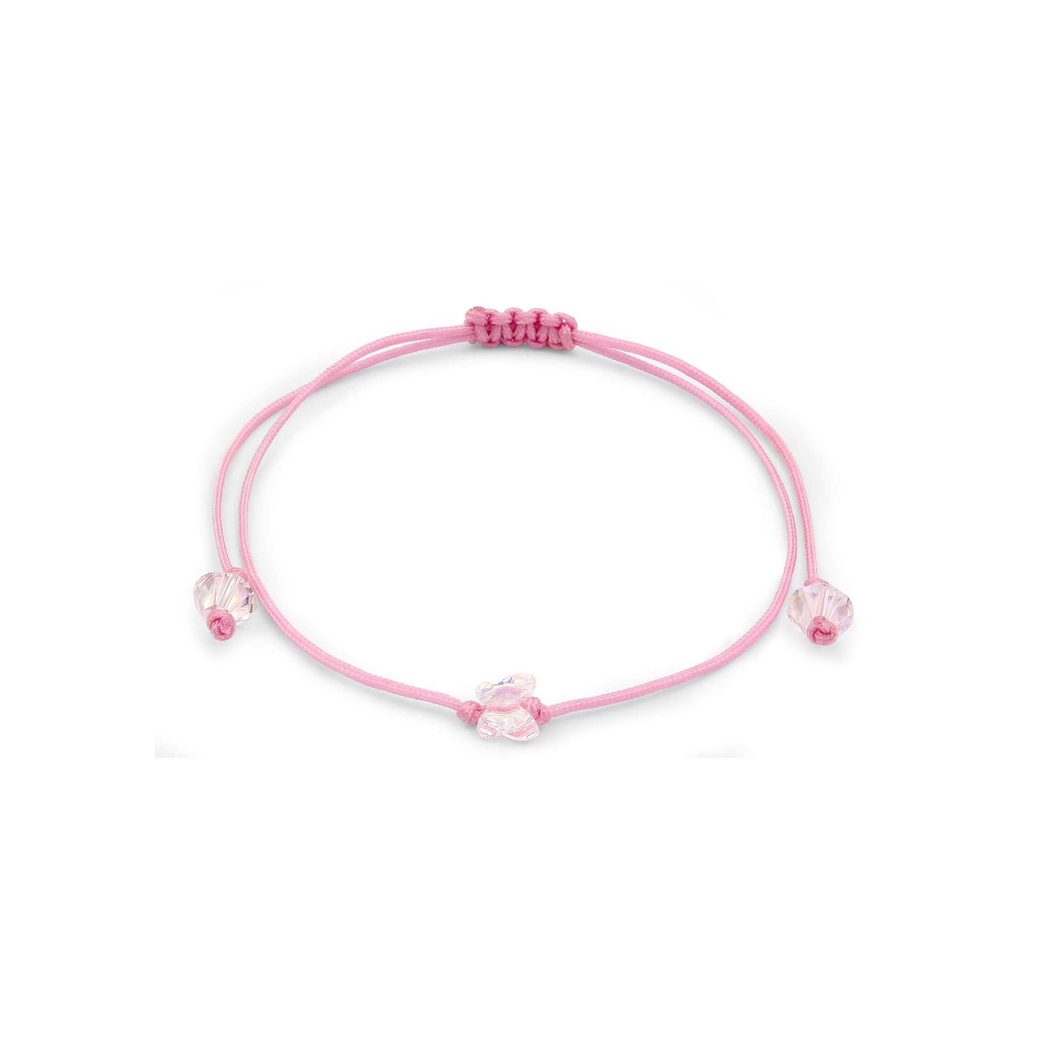 Pink - Elli | Armband Schmetterling | Mit Kristallen von Swarovski® (Weiß) | Nylon