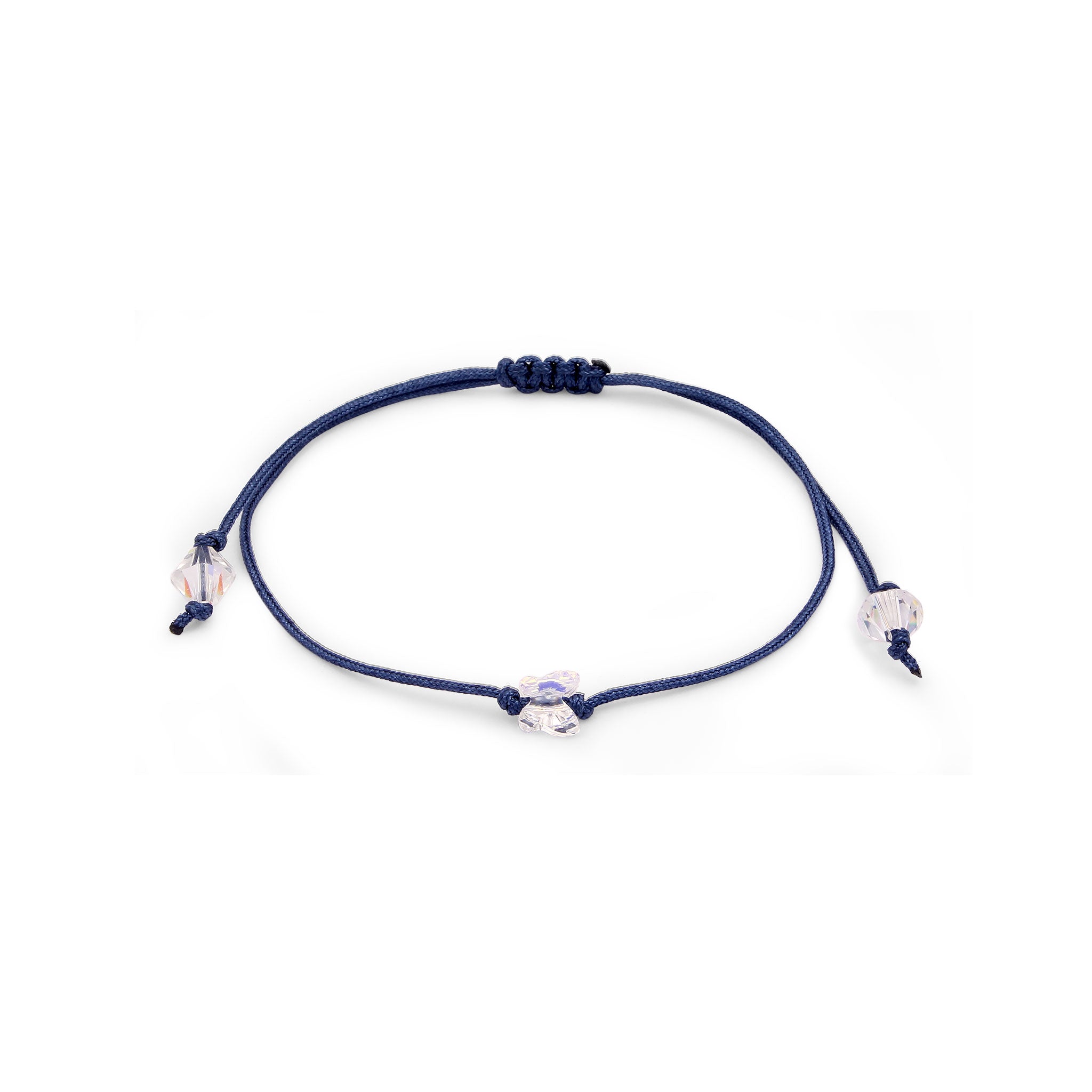 Blau - Elli | Armband Schmetterling | Mit Kristallen von Swarovski® (Weiß) | Nylon