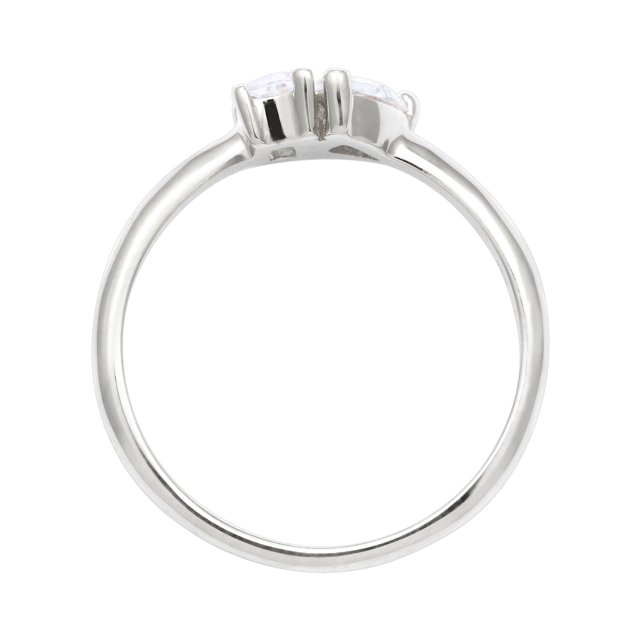 Silber - Elli | Verlobungsring Tropfen | Zirkonia (Weiß) | 925 Sterling Silber