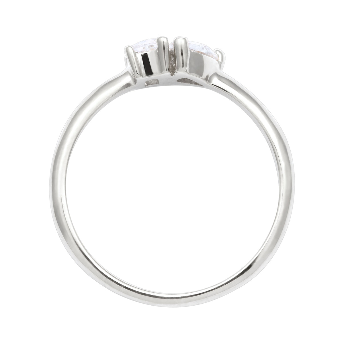 Silber - Elli | Verlobungsring Tropfen | Zirkonia (Weiß) | 925 Sterling Silber