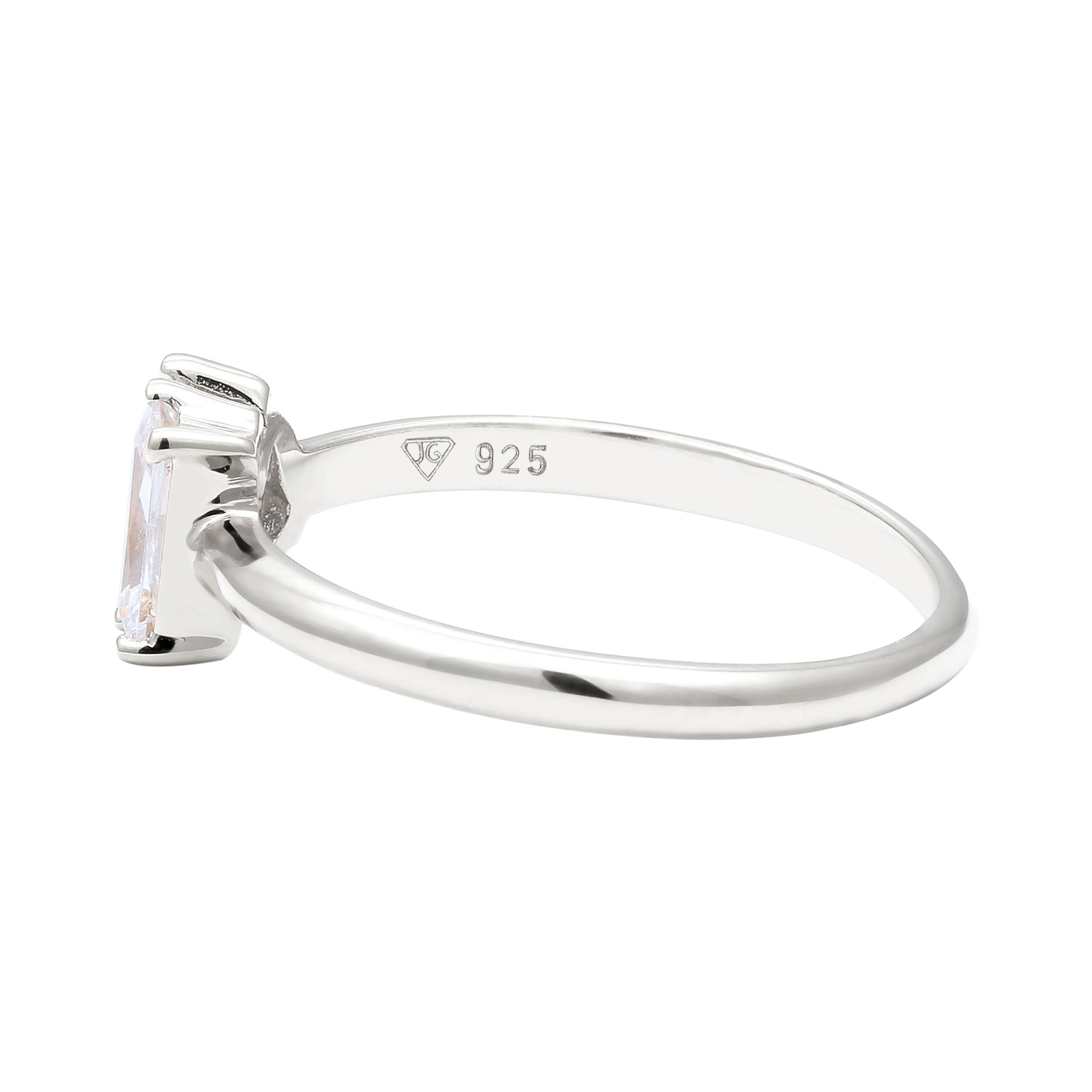 Silber - Elli | Verlobungsring Tropfen | Zirkonia (Weiß) | 925 Sterling Silber