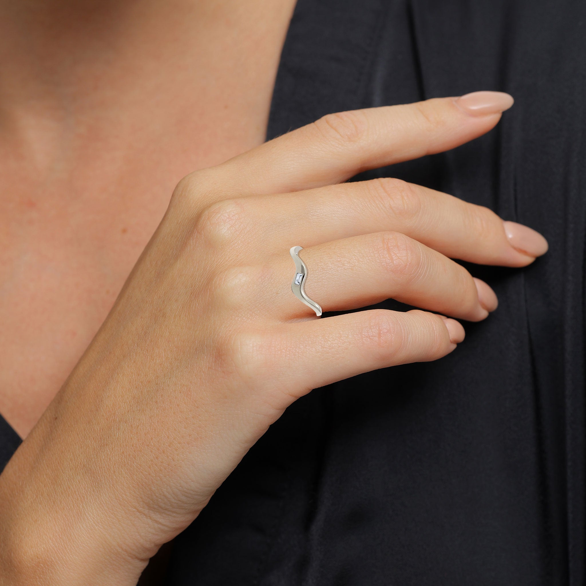 Silber - Elli PREMIUM | Ring | Topas (Weiß) | 925 Sterling Silber