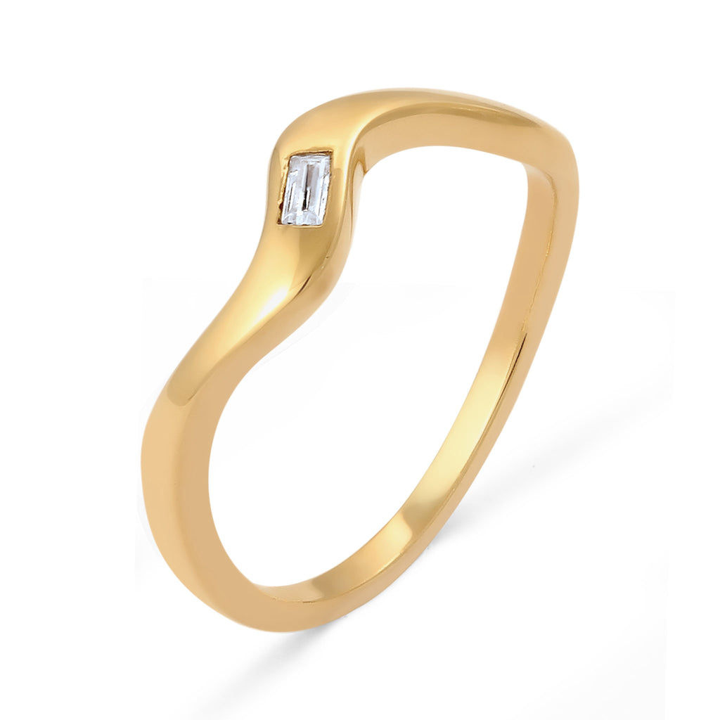 Gold - Elli PREMIUM | Ring | Topas (Weiß) | 925 Sterling Silber vergoldet