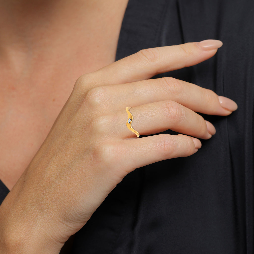 Gold - Elli PREMIUM | Ring | Topas (Weiß) | 925 Sterling Silber vergoldet