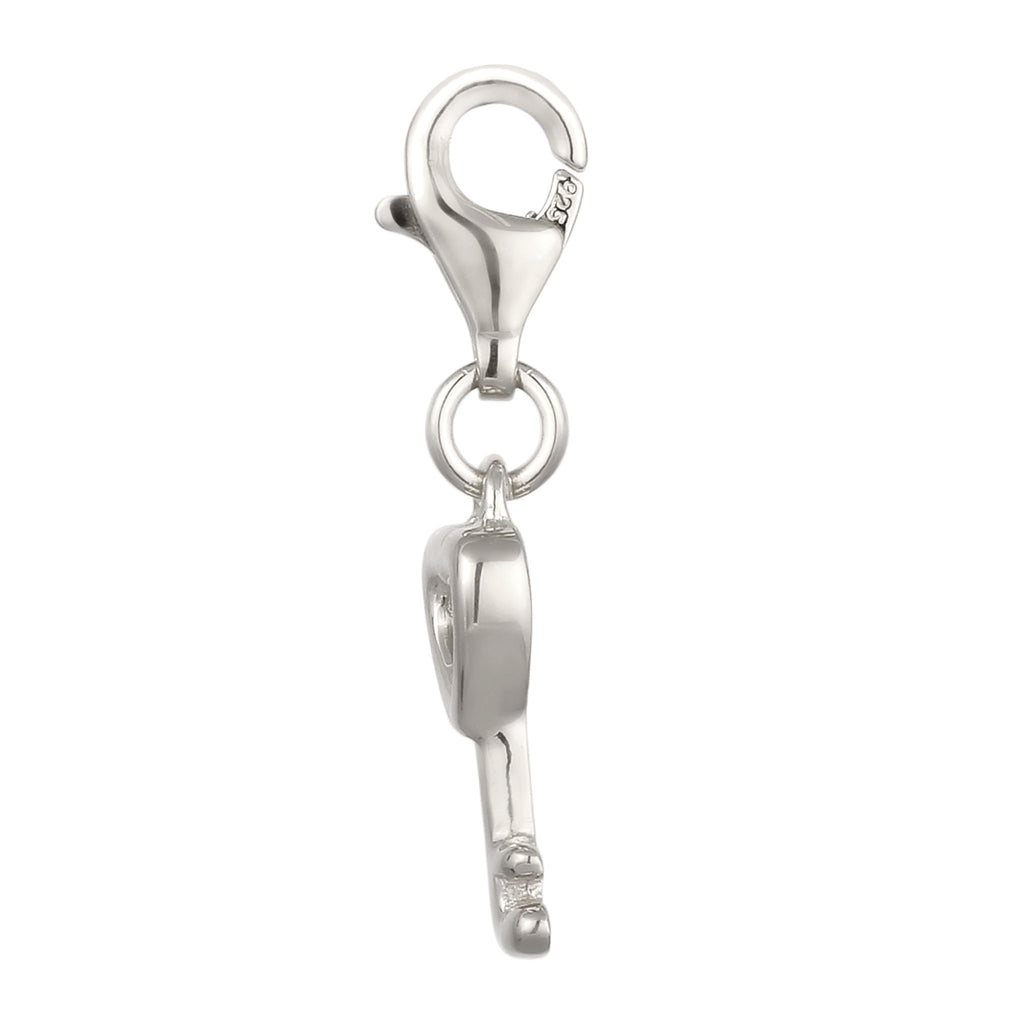 Silber - Elli | Charm Herz Schlüssel | 925 Sterling Silber