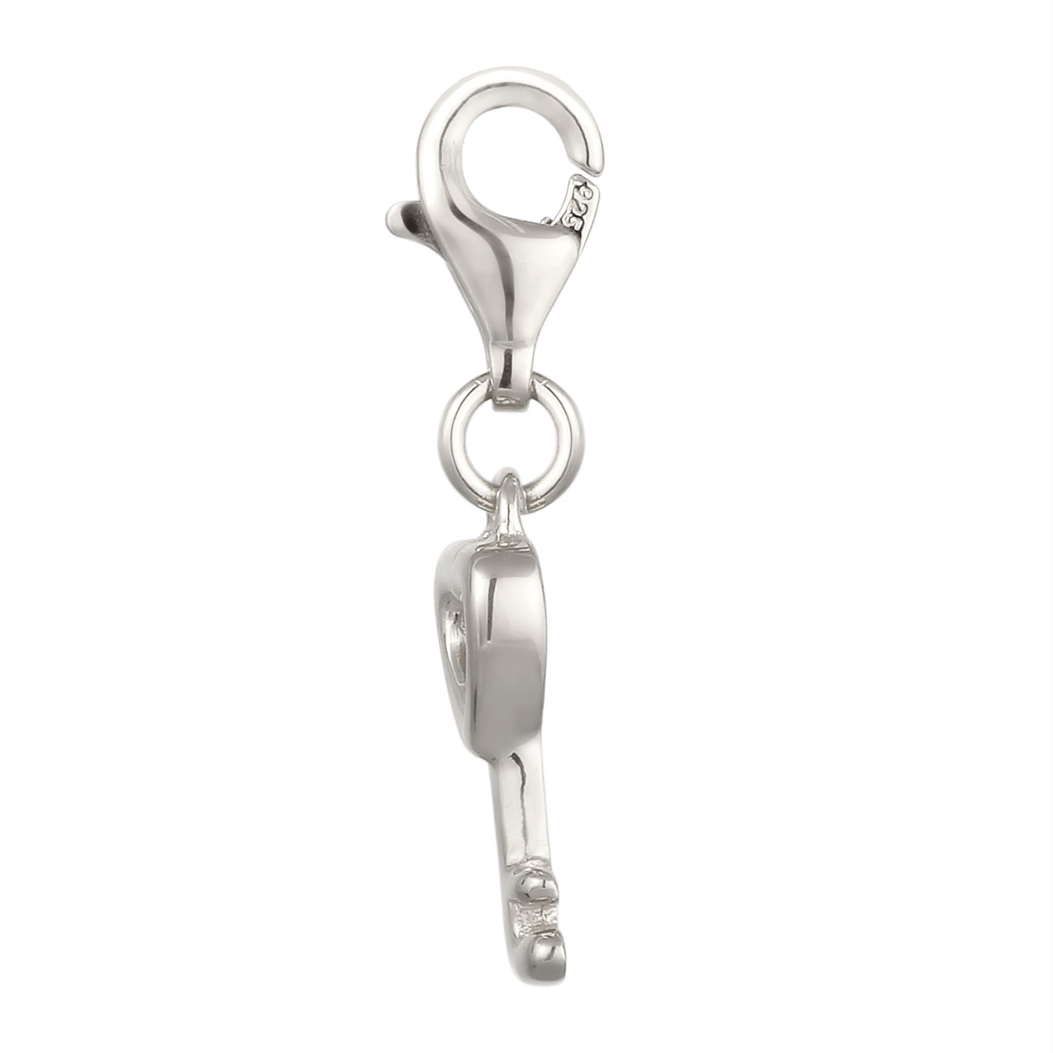 Silber - Elli | Charm Herz Schlüssel | 925 Sterling Silber