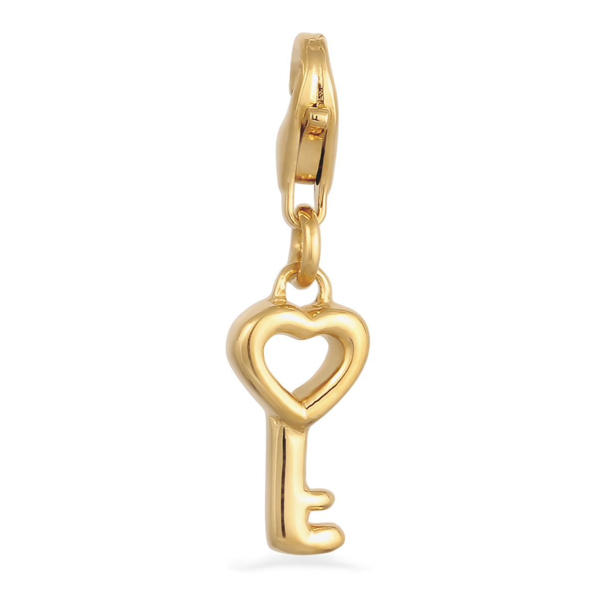 Gold - Elli | Charm Herz Schlüssel | 925 Sterling Silber vergoldet