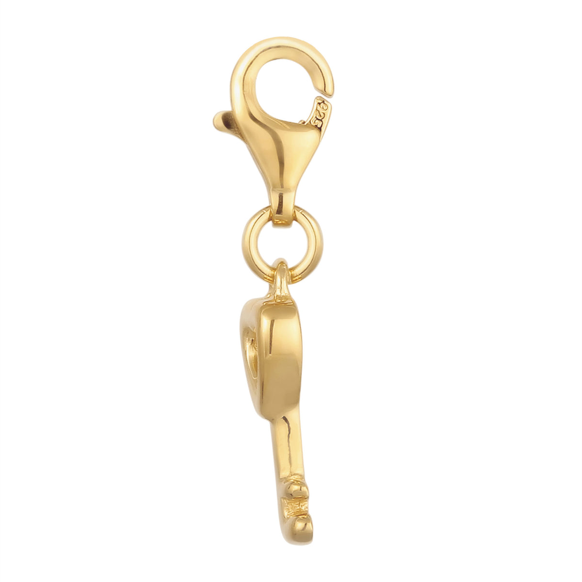 Gold - Elli | Charm Herz Schlüssel | 925 Sterling Silber vergoldet