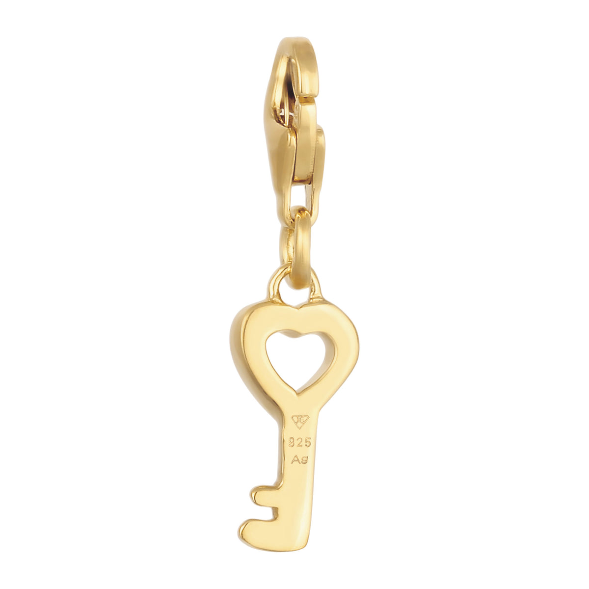 Gold - Elli | Charm Herz Schlüssel | 925 Sterling Silber vergoldet